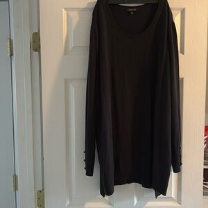 Iman size 3 black sweater with gold buttons